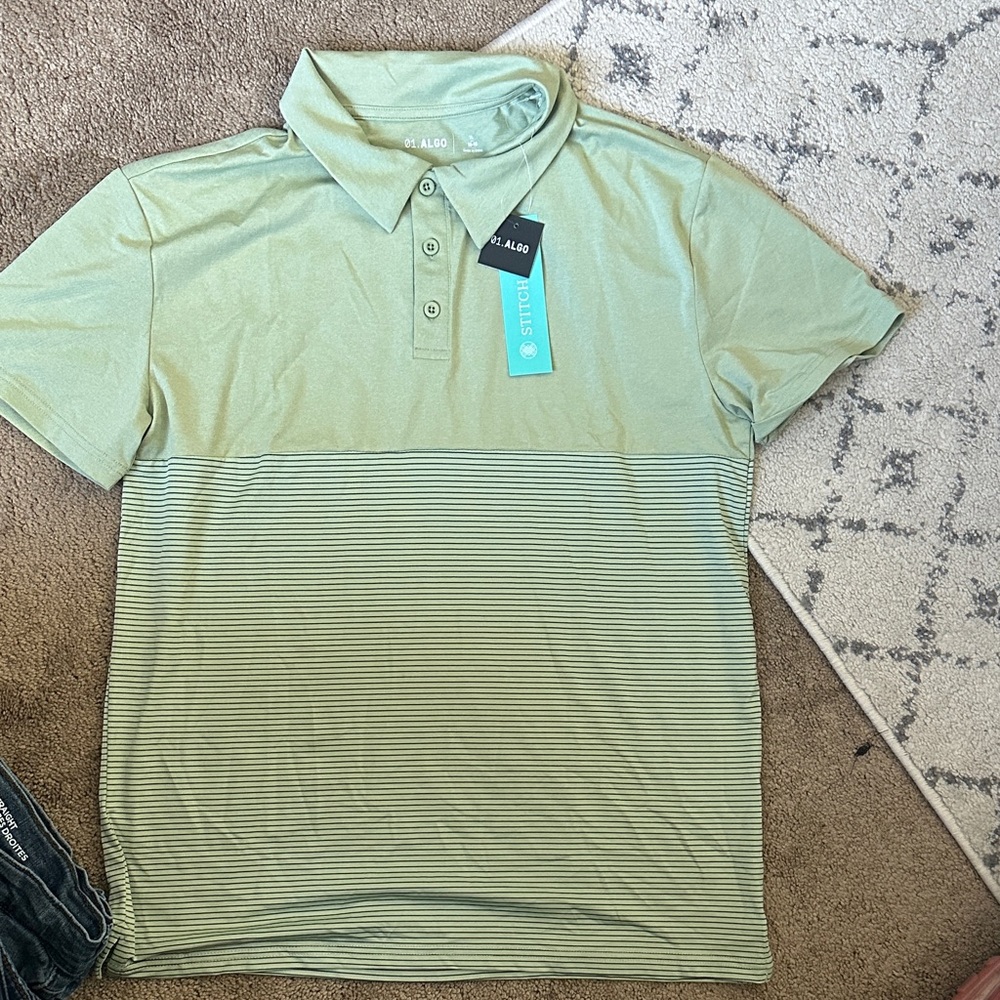 Apt. 9 Mint Green Polo with Stripes